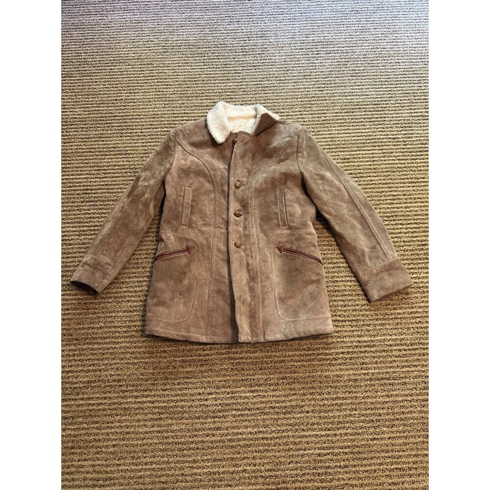 Winterclad of Oxford Western Cut Leather Shearling Jacket Men’s Md